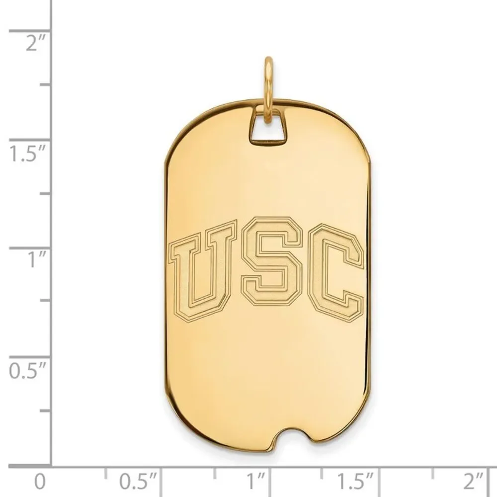 10K Yellow Gold U. of Southern California Large Dog Tag Pendant